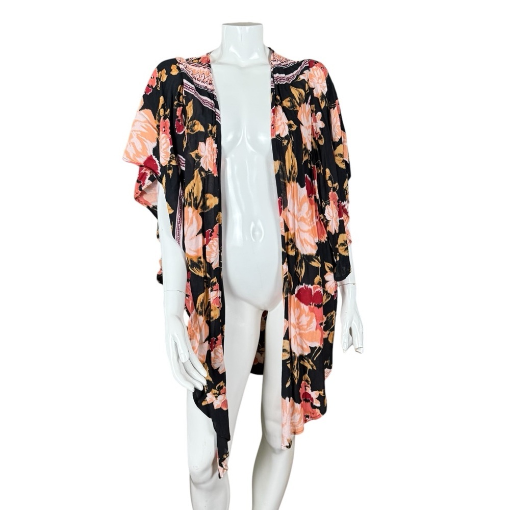 Maurices floral kimono women’s one size open front swim cover-up cardigan